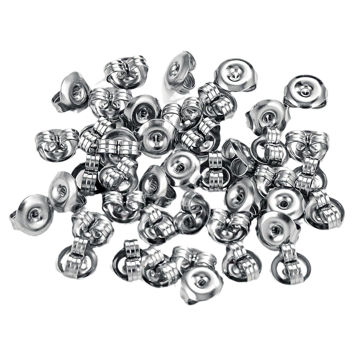 1 Piece 6mm 304 Stainless Steel Polished Ear Nuts for DIY Jewelry Making