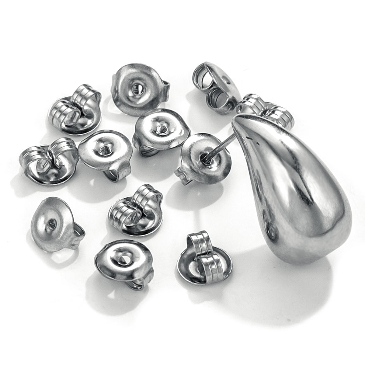 1 Piece 6mm 304 Stainless Steel Polished Ear Nuts for DIY Jewelry Making