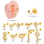 Korean Style Moon Heart Copper Zircon Cartilage Earrings with Titanium Steel Studs