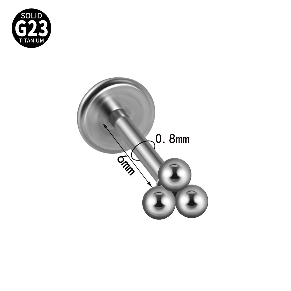 G23 Titanium Zirconia Geometric Ear Cartilage and Lip Rings with Dog Paw and Sun Design