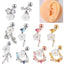 Tropical Flower Zircon Stainless Steel Resin Stud Earrings