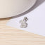 IG Style Shiny Letter Zircon Inlay Stainless Steel Cartilage Stud Earrings with Threaded Screw Closure