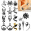 18K Gold Plated Stainless Steel Zircon Ghost Head Snake Earrings & Ear Cartilage Rings
