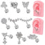 Heart Shape Butterfly Ear Cartilage Rings & Studs - 316 Stainless Steel & Silver Plated Copper