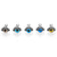 Heart Shape Eye 316L Stainless Steel Cartilage Earrings with Rhinestone Inlay