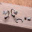 Stainless Steel Heart & Butterfly Cartilage Stud with Zircon Inlay