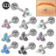 G23 Titanium Flower Cartilage Ring with Synthetic Opal and Zircon Inlay