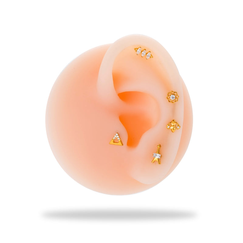 G23 Titanium Flower Zircon Cartilage Piercing Earrings