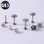 Flower Opal Zircon Ear Cartilage & Lip Studs in Stainless Steel and Titanium