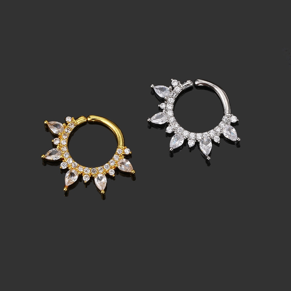 Geometric Zircon Crystal Ear Cartilage Rings & Studs for Women