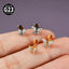 Butterfly Zircon Titanium Ear Cartilage and Lip Ring Set