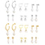 1 Piece Elegant C Shape Flower Bow Knot Inlay 304 Stainless Steel Rhinestones Pearl 18K Gold Plated Drop Earrings