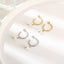 Elegant C Shape Pearl Rhinestone 18K Gold Plated Stainless Steel Drop Earrings