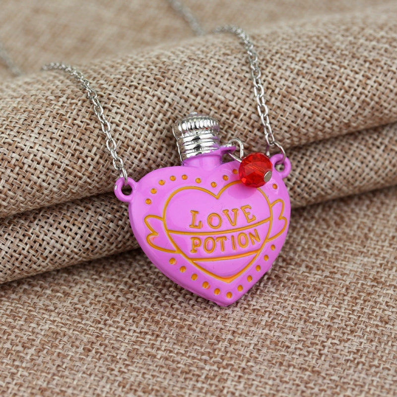 Elegant Heart Shape Alloy Plating Love Potion Couple Pendant Necklace