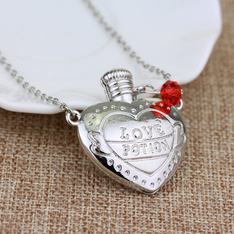 Elegant Heart Shape Alloy Plating Love Potion Couple Pendant Necklace