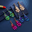 Elegant Luxurious Peacock Crystal Drop Earrings