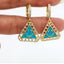 Elegant Geometric Triangle Smile Face Copper Drop Earrings