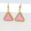 Elegant Geometric Triangle Smile Face Copper Drop Earrings