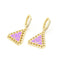 Elegant Geometric Triangle Smile Face Copper Drop Earrings