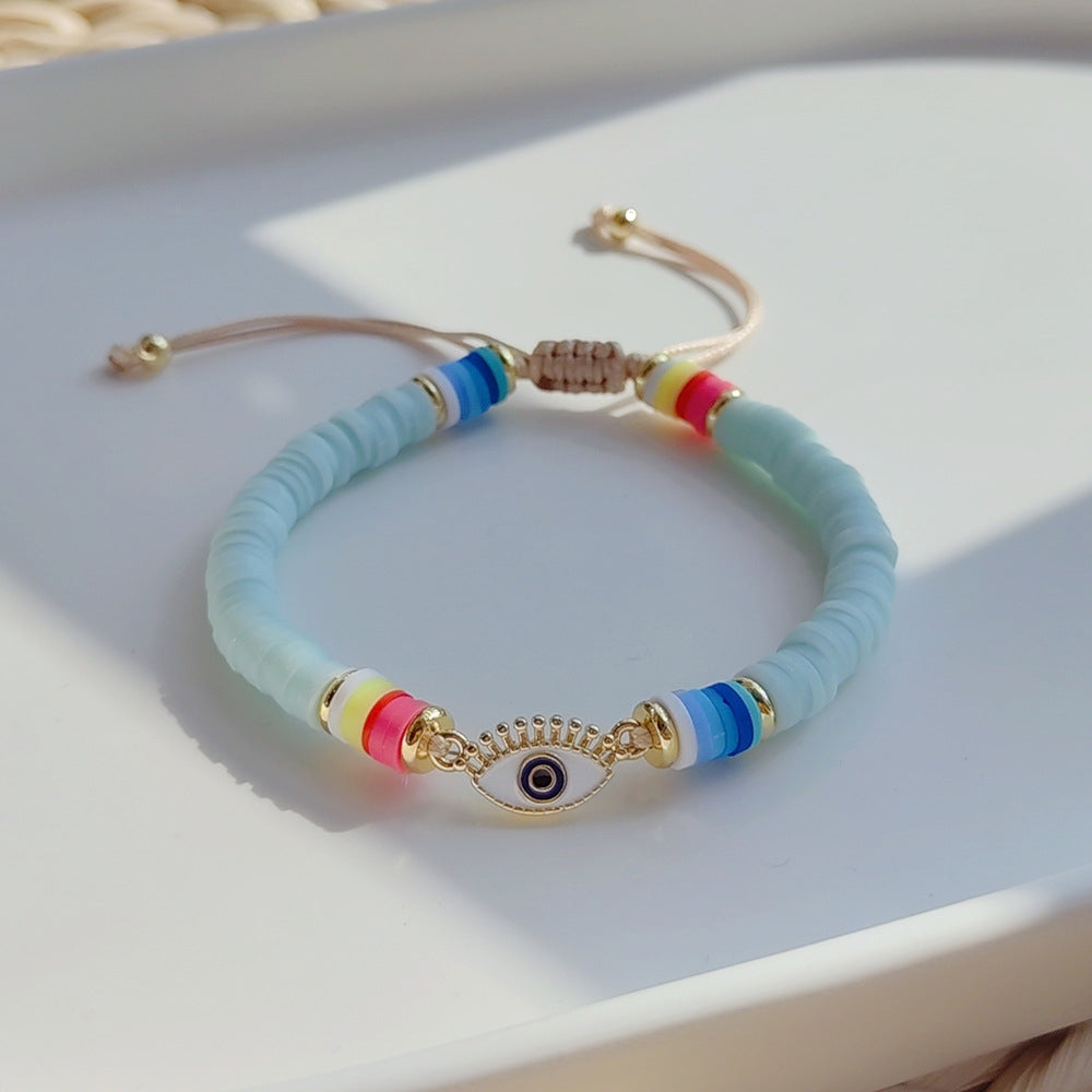 Ethnic Style Colorful Evil Eye Soft Clay Beaded Women's Bracelet