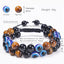 Ethnic Style Evil Eye Natural Stone Beaded Women's Bracelet with Tiger Eye and Black Magnet Stones