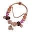 Fairy Leaf Crown Crystal Plated Rose Gold Women's Bracelet