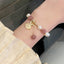 Fashion Crystal Bear & Strawberry Charm Women's Bracelet