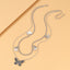 Fashion Butterfly Pendant Layered Alloy Necklace for Women