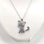 Fashion Cat Pendant Necklace with Colorful Rhinestones for Women