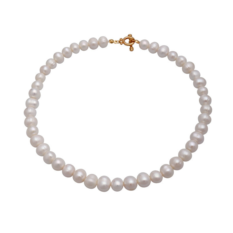 Fashion Cherry Freshwater Pearl Glass Choker Necklace