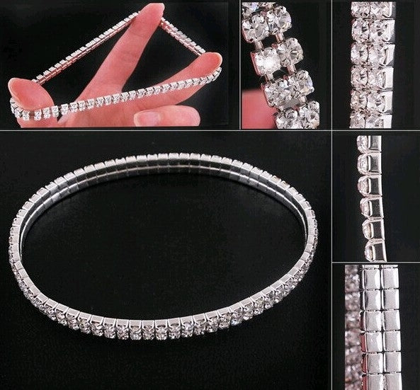 Fashion Rhinestone Crystal Layered Women's Anklet Bracelet