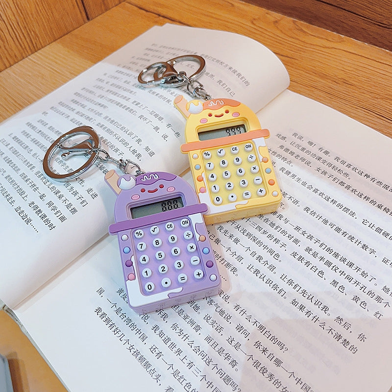 Fashion Zinc Alloy Keychain with Calculator Charm