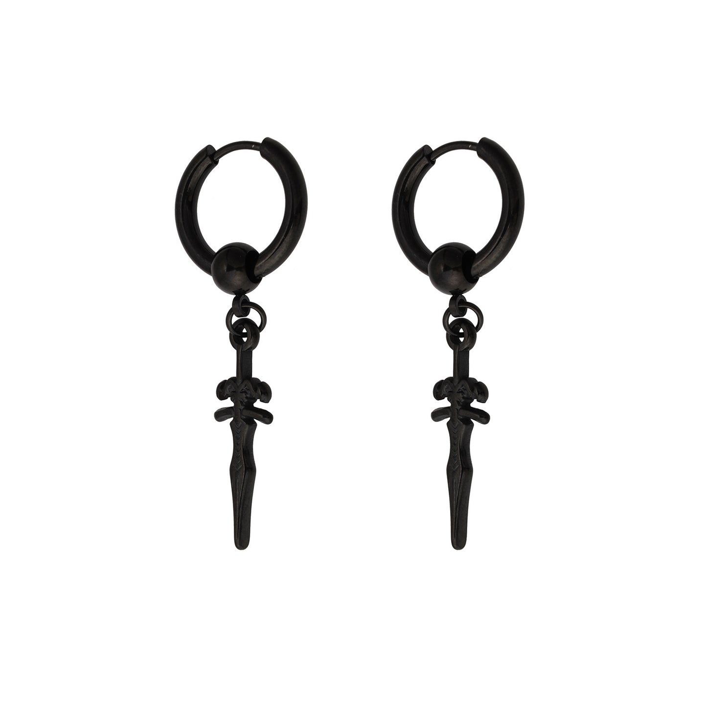 Fashion Cross Titanium Steel Hoop Earrings