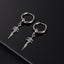 Fashion Cross Titanium Steel Hoop Earrings