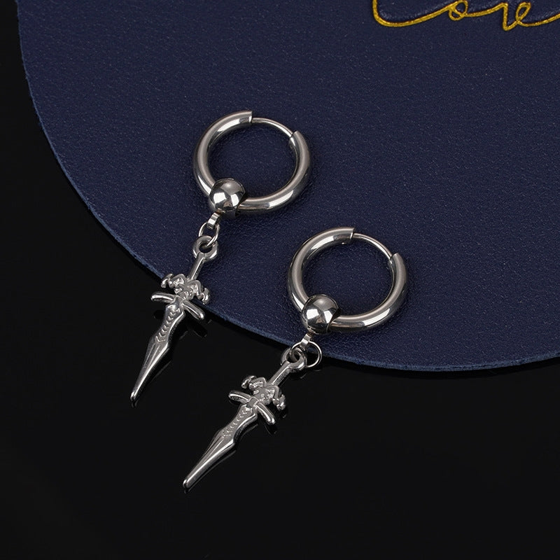 1 Piece Fashion Cross Titanium Steel Plating Drop Earrings