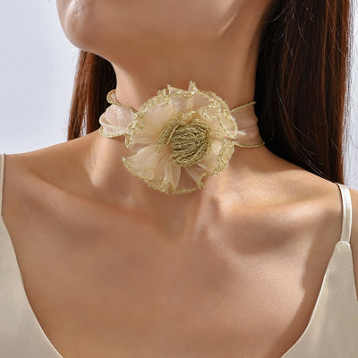 Fashion Handmade Flower Lace Choker Necklace for Women