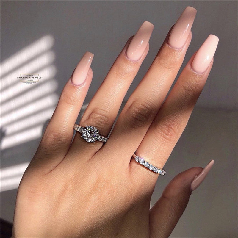 1 Piece Geometric Alloy Plated Zirconia Women's Couple Rings