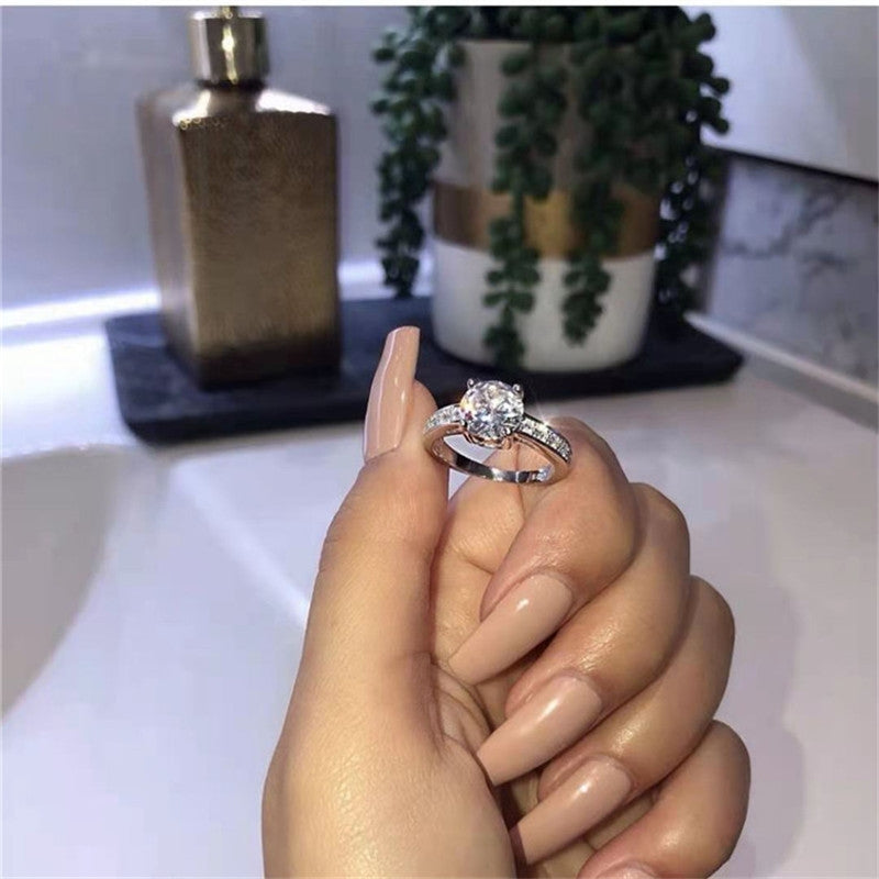 1 Piece Geometric Alloy Plated Zirconia Women's Couple Rings