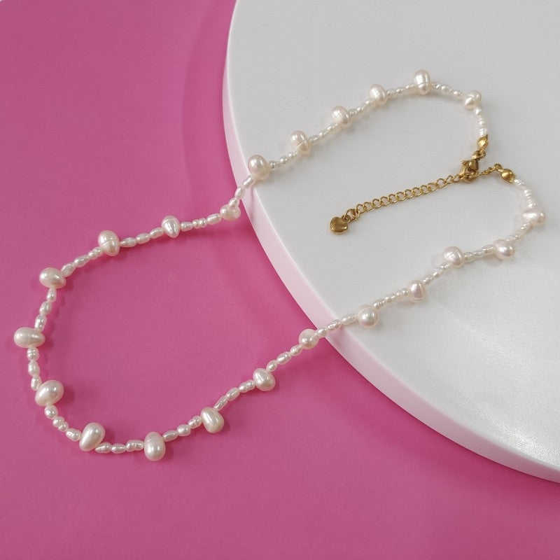 Fashion Geometric Freshwater Pearl Layered Necklace