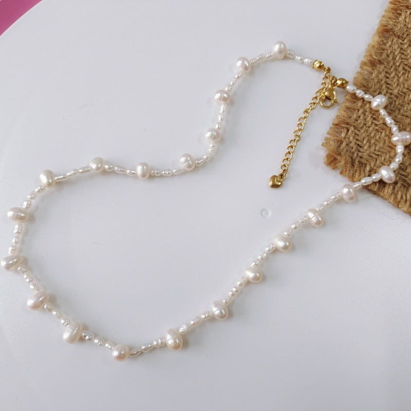 Fashion Geometric Freshwater Pearl Layered Necklace