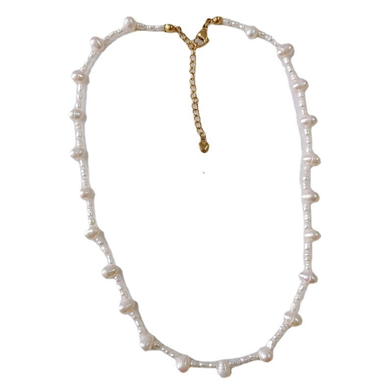 Fashion Geometric Freshwater Pearl Layered Necklace