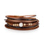 Fashion Geometric PU Leather Multilayer Animal Print Women's Bangle Bracelet