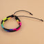 Fashion Geometric Leather Rainbow Unisex Bracelets - Colorful Hand-Woven Jewelry