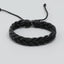 Fashion Geometric PU Leather Wax Line Men's Bracelet - Hand-Woven Black Three-Strand Design