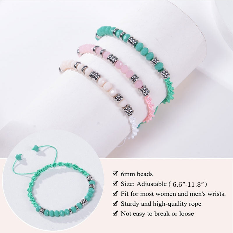 1 Piece Fashion Geometric Rhombus Crystal Morse Code Adjustable Women's Bracelet