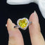 Fashion Heart Shape Yellow Crystal Adjustable Women's Ring