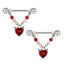 Fashion Heart Shape Spider Wing Nipple Ring with Zircon