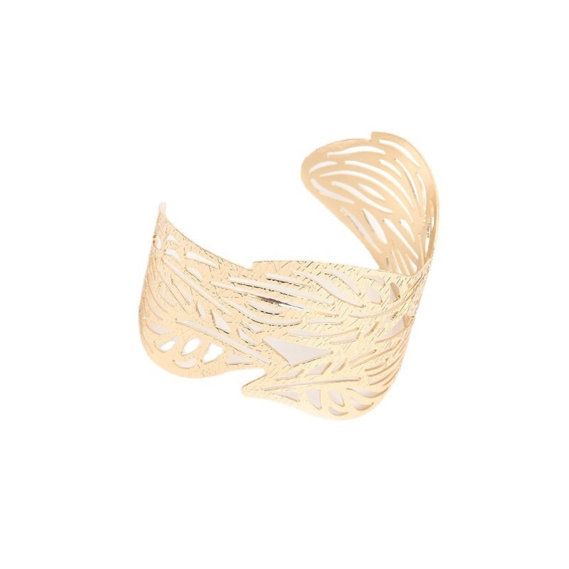 Fashion Leaf Hollow Out Adjustable Women's Bangle Bracelet