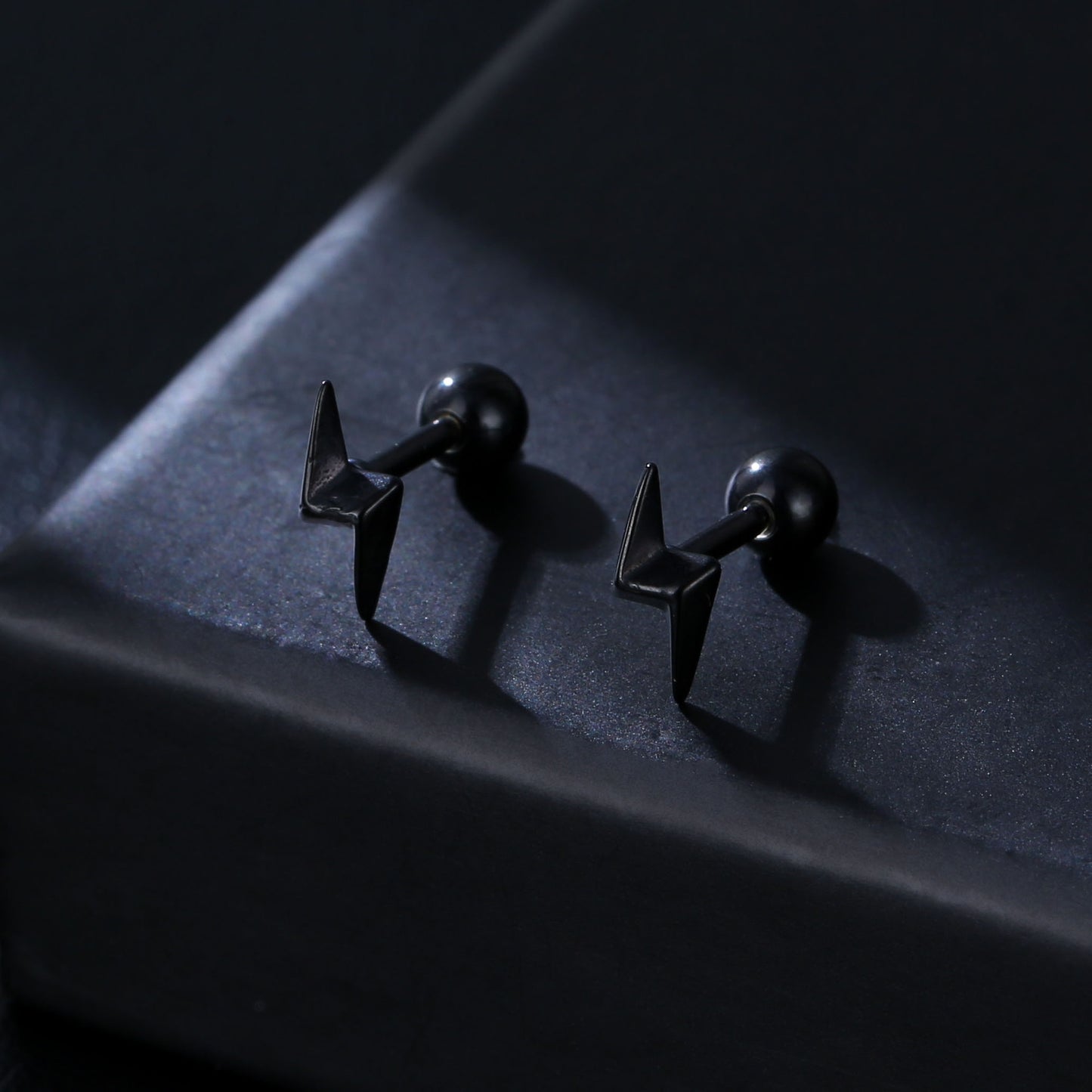 Fashion Punk Lightning Bolt Stainless Steel Ear Studs