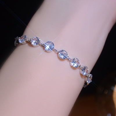 Fashion Round Alloy Zircon Women's Pullable Bracelet